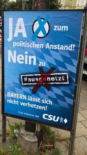 Und die CSU holte zum Plakat-Gegenschlag aus.
