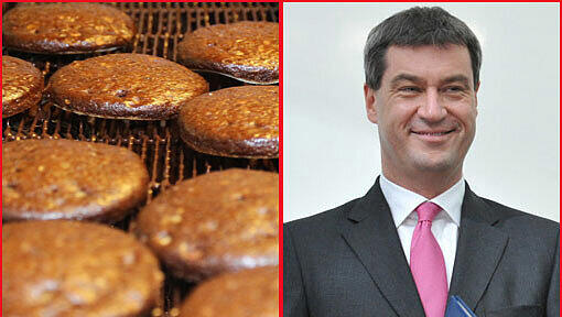 Bayerns Finanzminister Markus Söder tauschte am Samstag Jackett gegen Bäckermütze und buk in Nürnberg Lebkuchen. Bayerns Finanzminister Markus Söder tauschte am Samstag Jackett gegen Bäckermütze und buk in Nürnberg Lebkuchen.