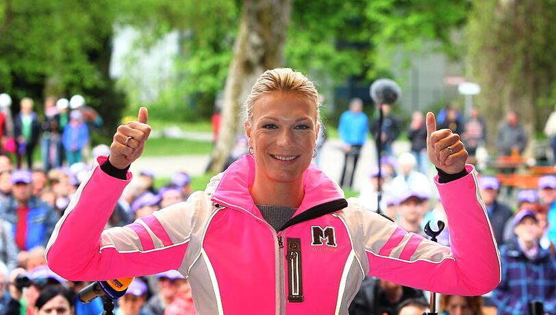 Maria Höfl-Riesch ließ sich von ihren Fans feiern.