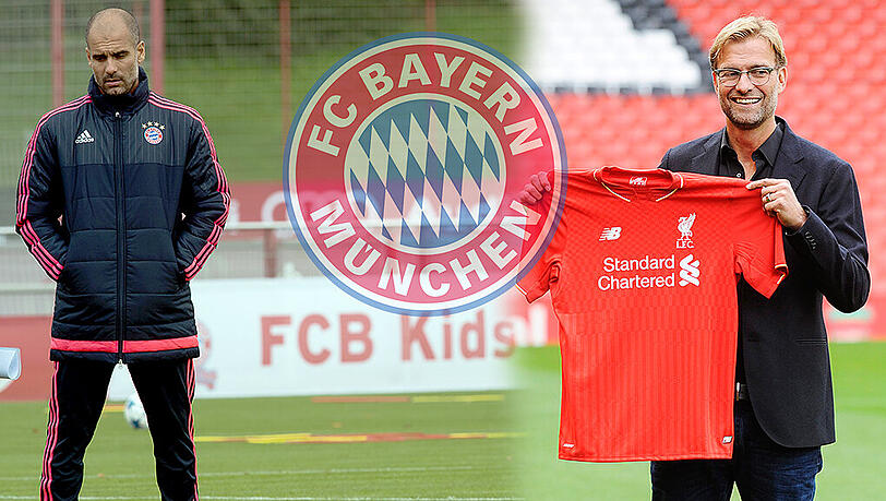Bleibt er über 2016 hinaus? Bayern-Trainer Pep Guardiola. Endlich ein Roter: Jürgen Klopp, Trainer des FC Liverpool, bei seiner Vorstellung. Bleibt er über 2016 hinaus? Bayern-Trainer Pep Guardiola. Endlich ein Roter: Jürgen Klopp, Trainer des FC Liverpool, bei seiner Vorstellung.