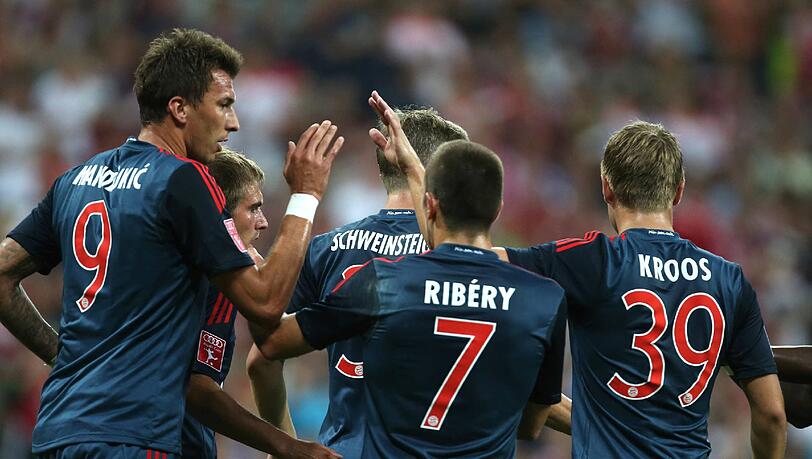 Nach dem 2:0 gegen den FC Sao Paulo stehen die Bayern im Finale des Audi-Cup. Nach dem 2:0 gegen den FC Sao Paulo stehen die Bayern im Finale des Audi-Cup.