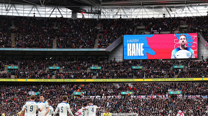 Im Londoner Wembleystadion trifft Harry Kane besonders gern. Hat er mit dem FC Bayern im Juni 2024 die Gelegenheit dazu?
