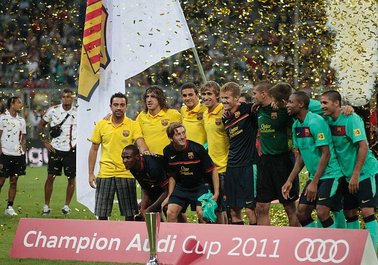 Am Ende jubelte der FC Barcelona. Der Champions-League-Sieger gewann das Finale im Audi Cup gegen den FC Bayern Münchenmit 2:0. Die Bilder vom Spiel.
