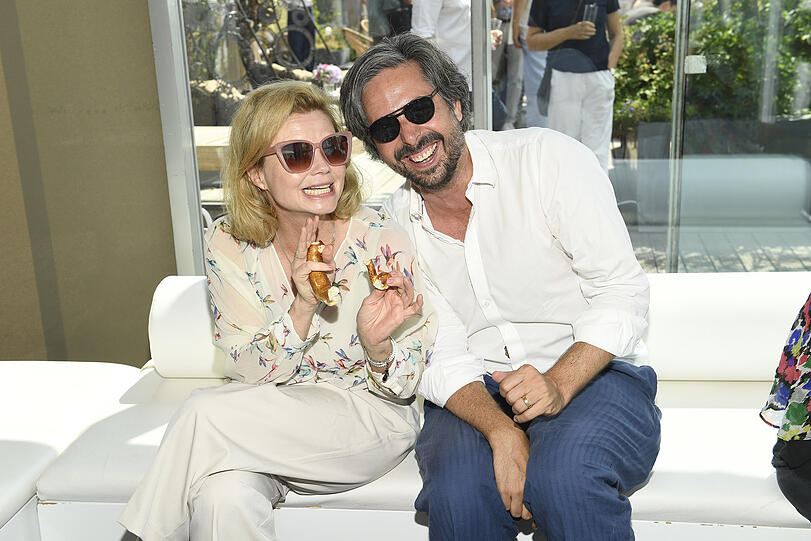 Annette Frier und David Dietl beim Ziegler-Film-Wei&szlig;wurst-Brunch.