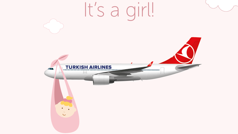 Kadiju wurde über den Wolken geboren - an Bord einer Maschine von Turkish Airlines.