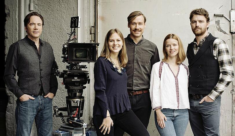 Sie drehen gemeinsam "Ballon", von links: Regisseur und Produzent Michael Bully Herbig, Alicia von Rittberg, David Kross, Karoline Schuch und Friedrich Mücke.