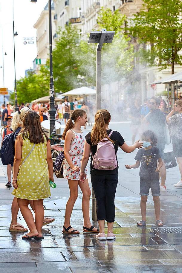 In Wien gibt es die "Coole Straße" zur Abkühlung. In Wien gibt es die "Coole Straße" zur Abkühlung.