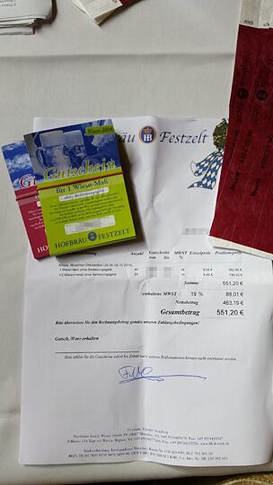 Eine Reservierung eines illegalen Wiesntisch-Händlers.