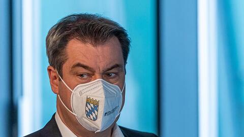 Markus Söder (CSU) bei einer Pressekonferenz.