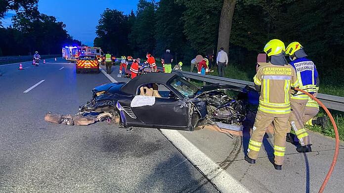 Der Porsche Boxster war als solcher nicht mehr wiederzuerkennen.