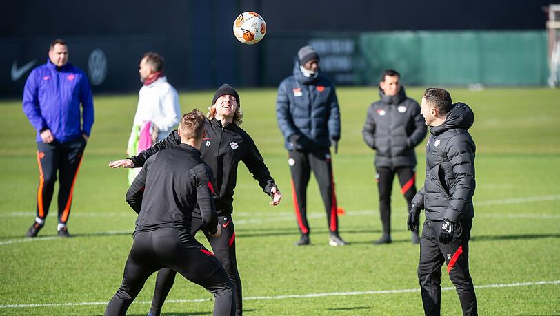 Abschlusstraining von RB Leipzig vor dem Spiel gegen San Sebastian.