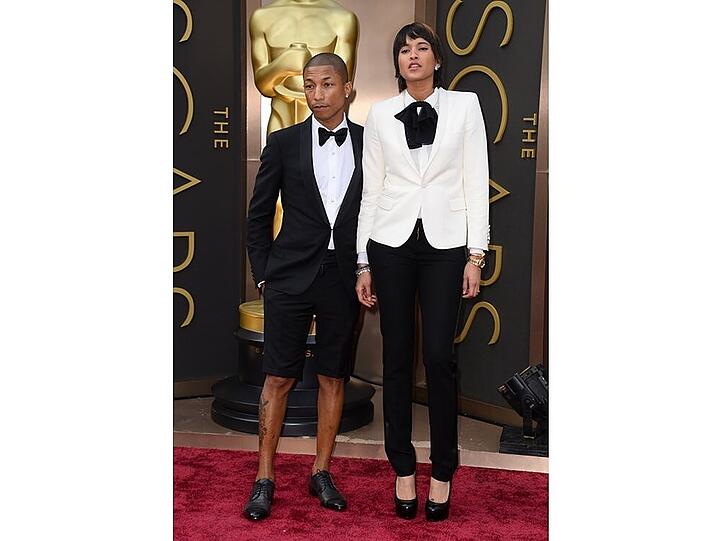 Pharrell Williams bei der Oscar-Verleihung an der Seite seiner Frau Helen Lasichanh