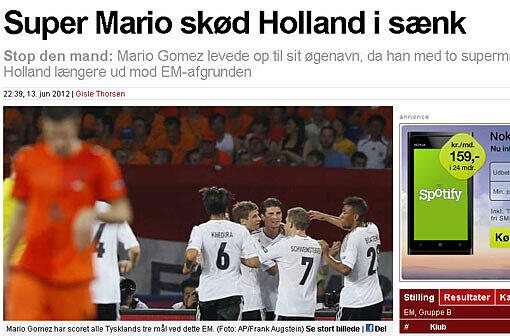 "Super Mario" titelt naheliegend das dänische "ekstrabladet.dk", müssen doch die Dänen...