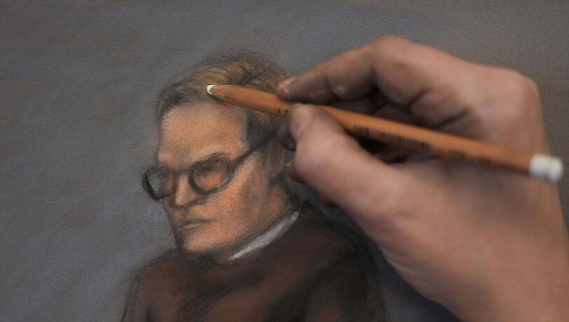 Marius Borg H&oslash;iby darf w&auml;hrend der Verhandlung nicht fotografiert werden.