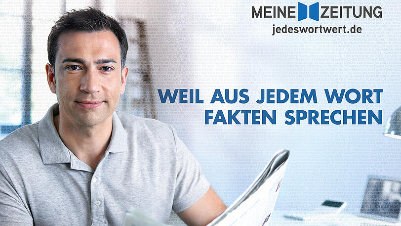 Eines der fünf Plakate der Kampagne "Meine Zeitung - jedes Wort wert".