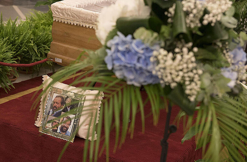 Am Mittwoch fand die Trauerfeier für Bud Spencer im Kapitol in Rom statt. Die Bilder.