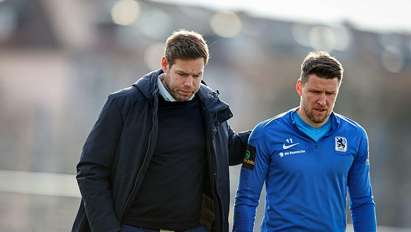 Ex-1860-Gesch&auml;ftsf&uuml;hrer Christian Werner (l.) mit Ren&eacute; Vollath, Torwarttrainer und Reservekeeper in Personalunion.