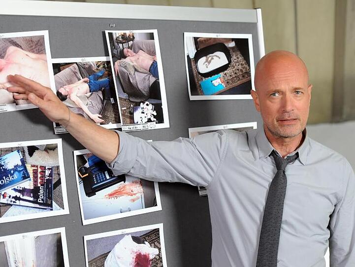 Christian Berkel bei Dreharbeiten zur Krimireihe "Der Kriminalist".