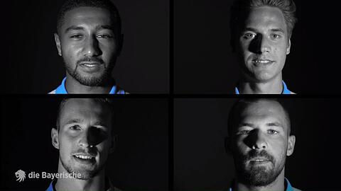NLZ-Eigengewächse der Löwen: (o.l.) Noel Niemann, Dennis Dressel, (u.l.) Marco Hiller und Felix Weber