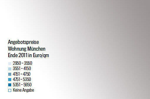 Die Quadratmeterpreise in den Stadtvierteln. Je dunkler das blau, desto teurer die Wohnungen. Alles unter 4000 Euro ist heute günstig. Checken Sie Ihr Viertel. Einfach weiterklicken!