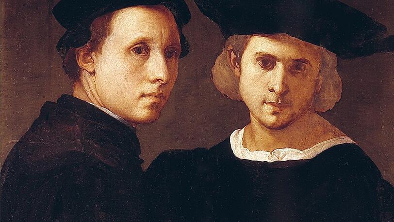 Was wäre das Leben ohne Freunde? Jacopo da Pontormos Bild zweier Amici ist um 1523, kurz nach Raffaels Selbstporträt mit einem Freund entstanden. Was wäre das Leben ohne Freunde? Jacopo da Pontormos Bild zweier Amici ist um 1523, kurz nach Raffaels Selbstporträt mit einem Freund entstanden.