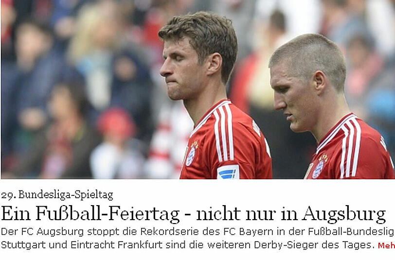 faz.net schreibt: Ein Fußball-Feiertag - nicht nur in Augsburg