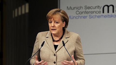 Angela Merkel spricht bei der 47. Sicherheitskonferenz in München.