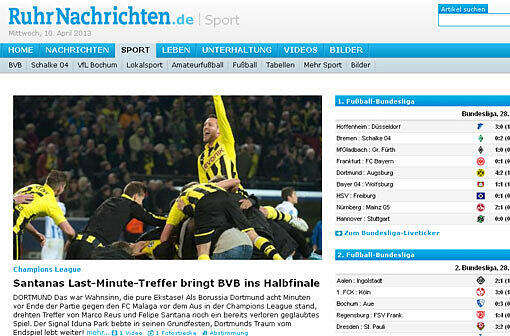 &bdquo;Die RuhrNachrichten&ldquo;: Das war Wahnsinn, die pure Ekstase! Der Signal Iduna Park bebte in seinen Grundfesten, Dortmunds Traum vom Endspiel lebt weiter!
