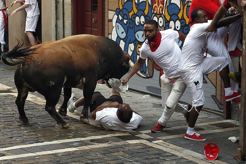 Die Bilder der Stierhatz in Pamplona zum Durchklicken.