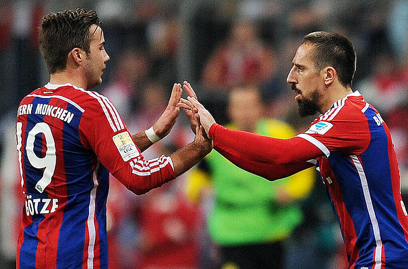 Bald wieder auf dem Rasen vereint: Mario Götze (links) und Franck Ribéry.