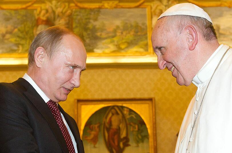 Papst Franziskus mit dem russischen Präsidenten.