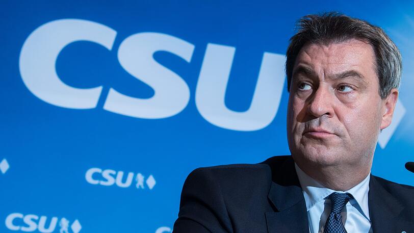 Markus Söder (CSU), Ministerpräsident von Bayern, nach der CSU-Vorstandssitzung auf einer Pressekonferenz.