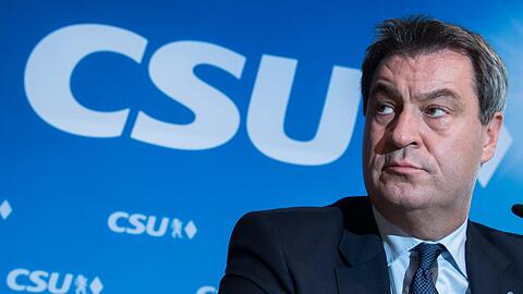 Markus Söder (CSU), Ministerpräsident von Bayern, nach der CSU-Vorstandssitzung auf einer Pressekonferenz.