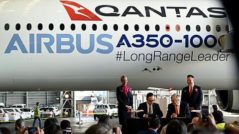 Schon 2022 k&uuml;ndigte Qantas mit "Project Sunrise" die l&auml;ngsten Nonstop-Fl&uuml;ge der Welt an. (Archivbild)