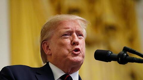 US-Präsident Donald Trump spricht im Weißen Haus.