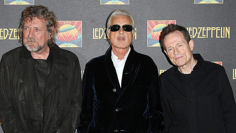 Robert Plant, Jimmy Page und John Paul Jones von Led Zeppelin Robert Plant, Jimmy Page und John Paul Jones von Led Zeppelin