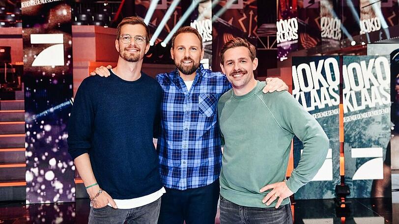 Joko Winterscheidt (l.) und Klaas Heufer-Umlauf (r.) mit Moderator Steven Gätjen