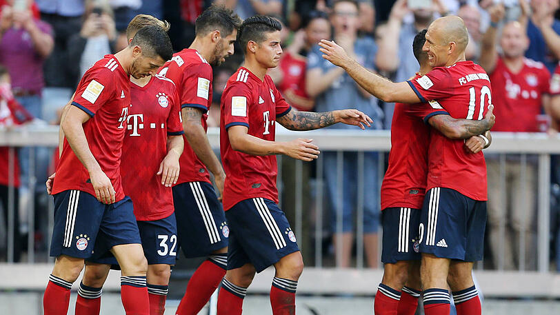 Marschieren durch die Bundesliga: die Spieler des FC Bayern.