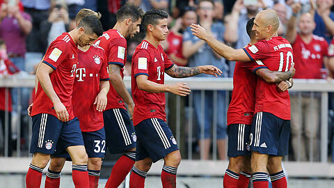 Marschieren durch die Bundesliga: die Spieler des FC Bayern.