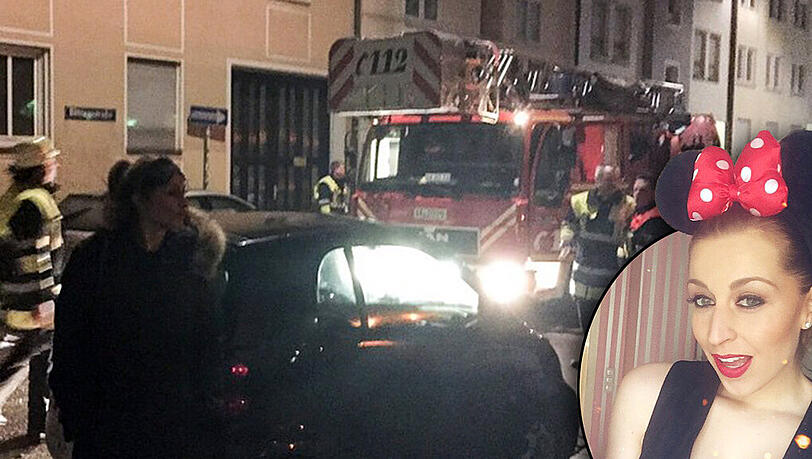 Feuerwehreinsatz um 5 Uhr früh. Verena Kerth postete dieses Bild auf Instagram. Rechts: Ihr Kostüm für die Faschingsparty im P1. Feuerwehreinsatz um 5 Uhr früh. Verena Kerth postete dieses Bild auf Instagram. Rechts: Ihr Kostüm für die Faschingsparty im P1.