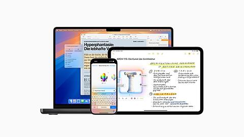 Apple-Intelligence-Funktionen gibt es auf dem iPhone, iPad und Mac.