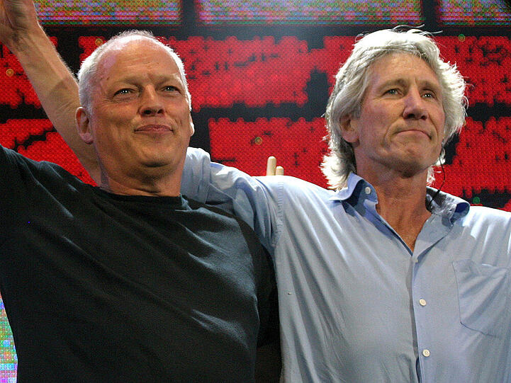 Die Köpfe von Pink Floyd: David Gilmour und Roger Waters