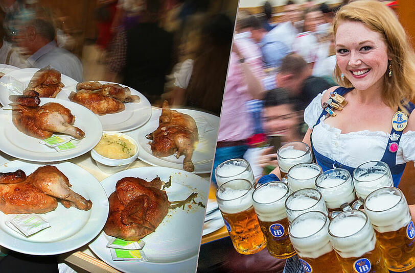 Auch nach der Wiesn gibt's noch Bier und Hendl für die Marken.