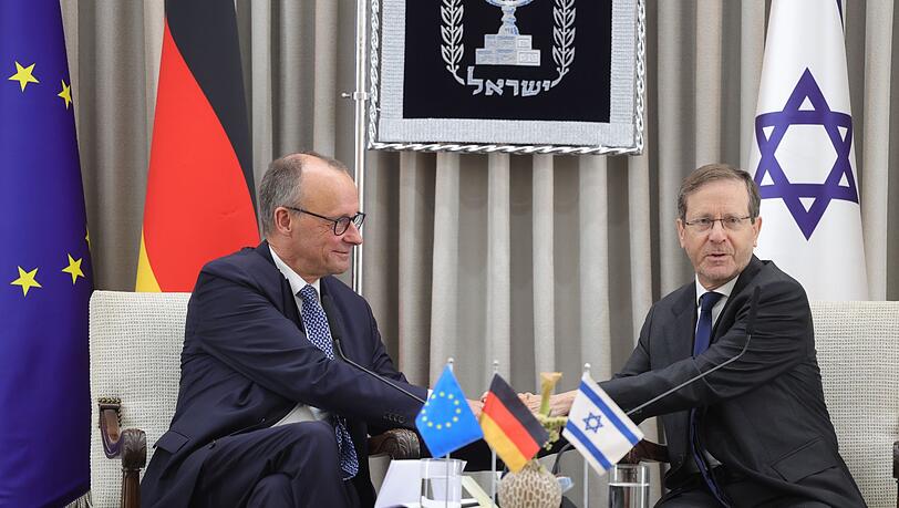 Kanzler Merz traf Israels Staatspräsidenten Isaac Herzog. Kanzler Merz traf Israels Staatspräsidenten Isaac Herzog.