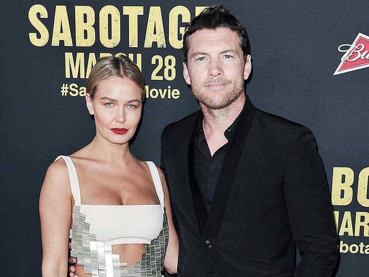 Sam Worthington und Lara Bingle bei der Premiere von "Sabotage" in Los Angeles