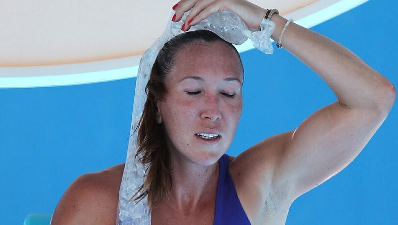 Auch Jelena Jankovic sucht Abkühlung. Auch Jelena Jankovic sucht Abkühlung.