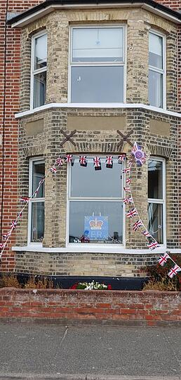 Privathaus in Southwold (Suffolk): Das Platin-Jubiläum wird gefeiert.