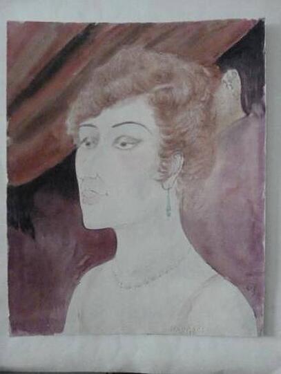 Otto Dix: «Dame in der Loge», Aquarell, 1922.
