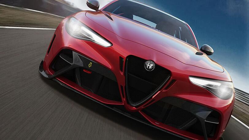 Natürliche Umgebung: die neue Giulia GTAm auf der Rennstrecke.