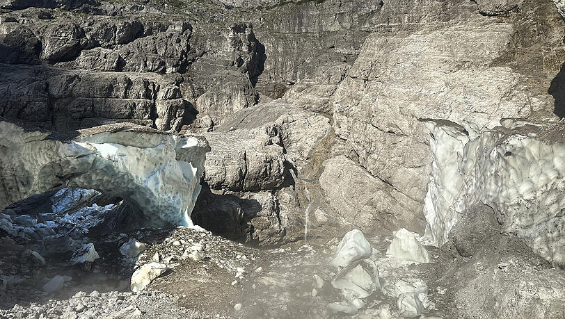 Nur noch Eisbrocken und Geröll: die eingestürzte Eiskapelle unterhalb der Watzmann-Ostwand.